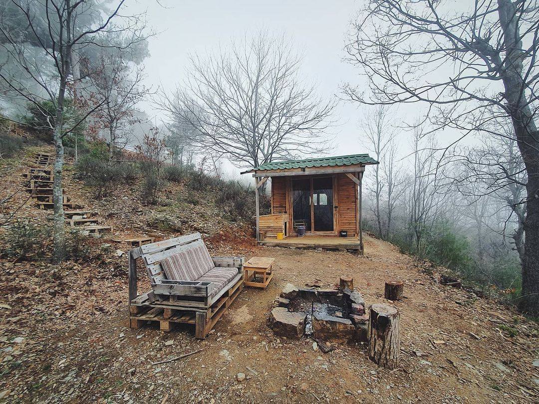 The meme is a picture of a small, rustic cabin in the woods, with a sign on the door that says "No Humans". The image is likely meant to be humorous or ironic, implying that the cabin is intended for animals or that the owner is trying to escape the world.